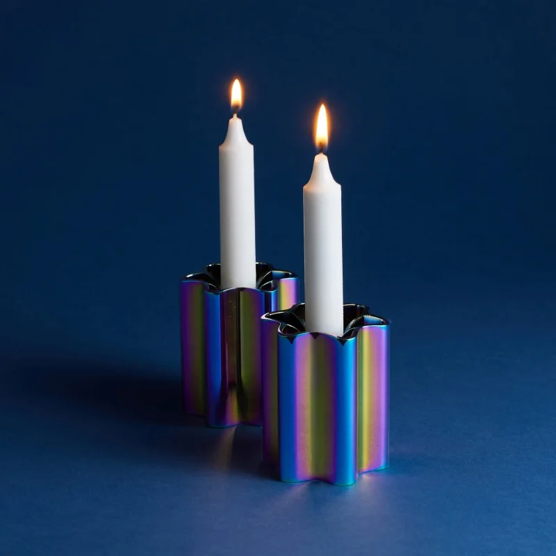 rainbow modern mensch candle holders