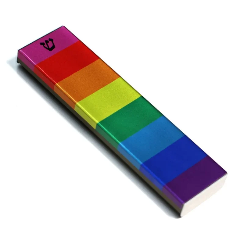 rainbow stripe mezuzah by israel museum