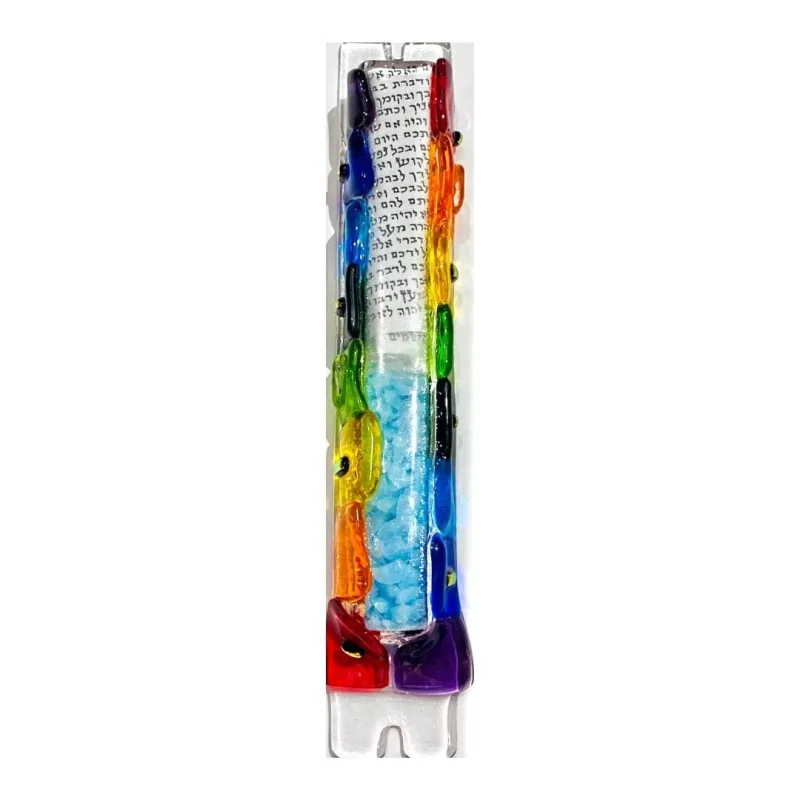 rainbow swarovski crystal mezuzah by sandi katz