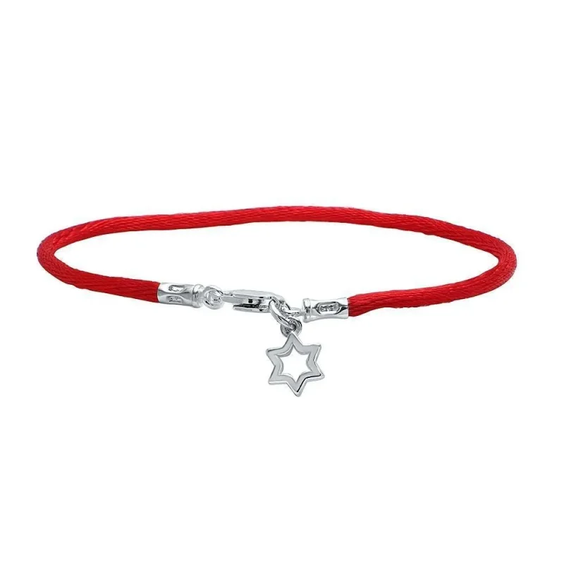 red star of david cord bracelet adjustable stylish