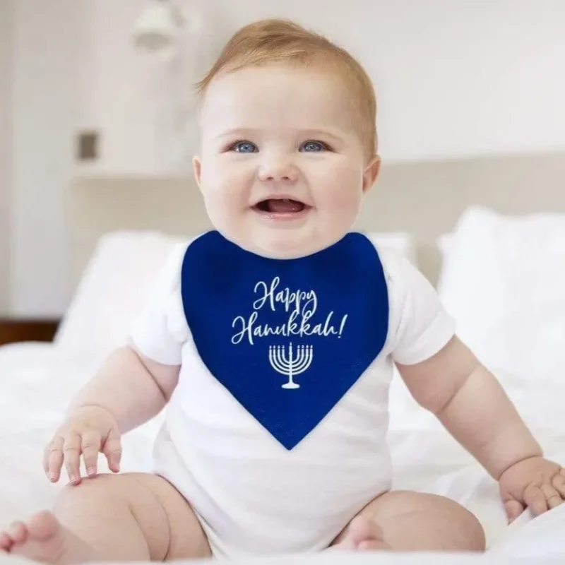 reversible hanukkah baby bandana bib