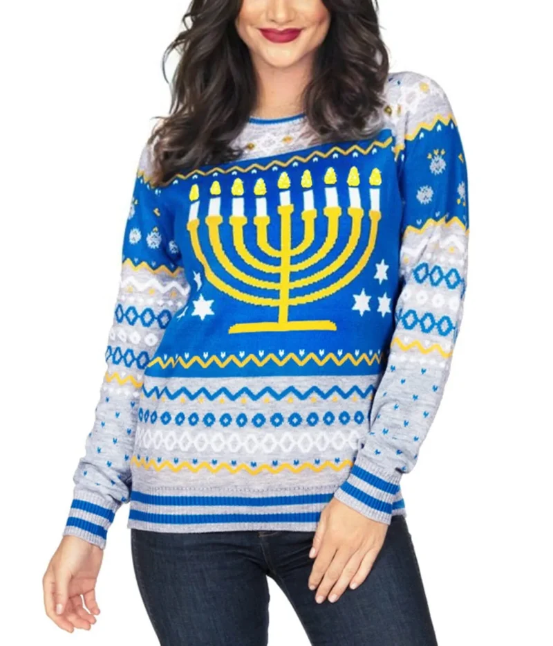 reversible menorah sequin sweater for women tipsy elves xs