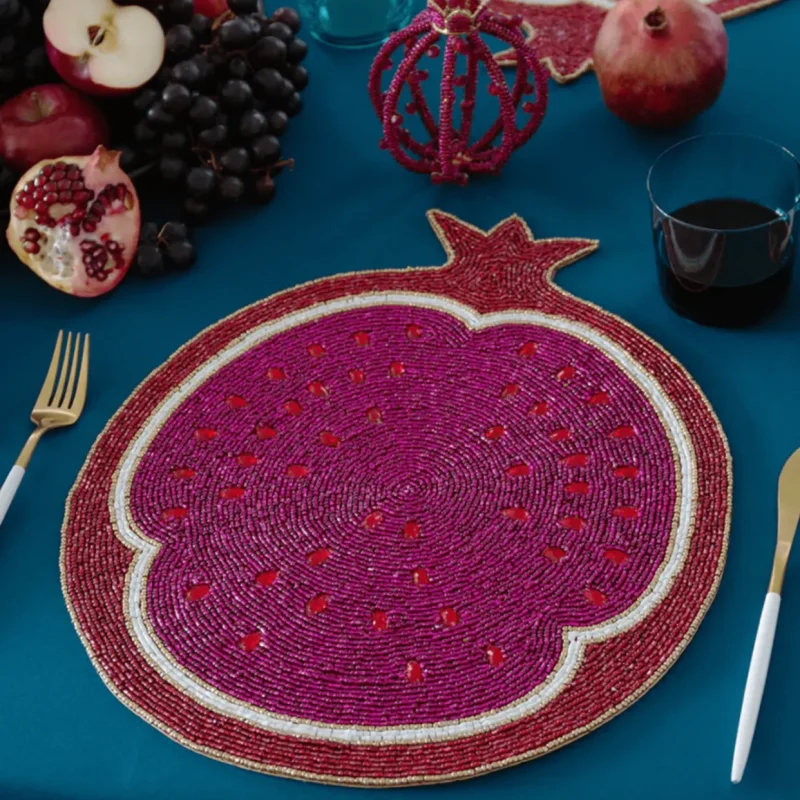 rimona pomegranate beaded placemat easy return