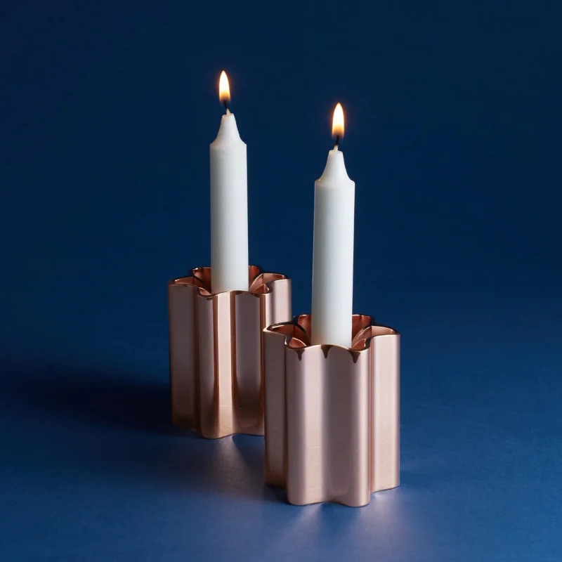 rose gold modern mensch candle holders