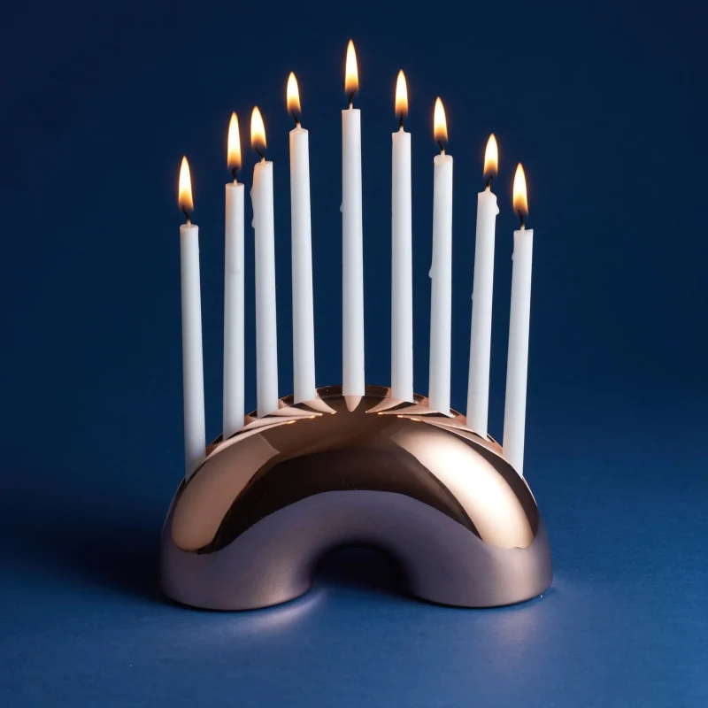 rose gold nosh menorah elegant festive