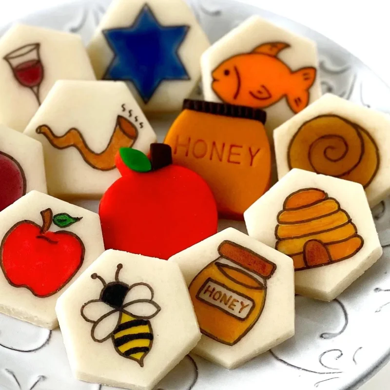 rosh hashanah marzipan tile collection