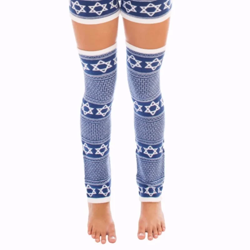 royal blue star of david leg warmers