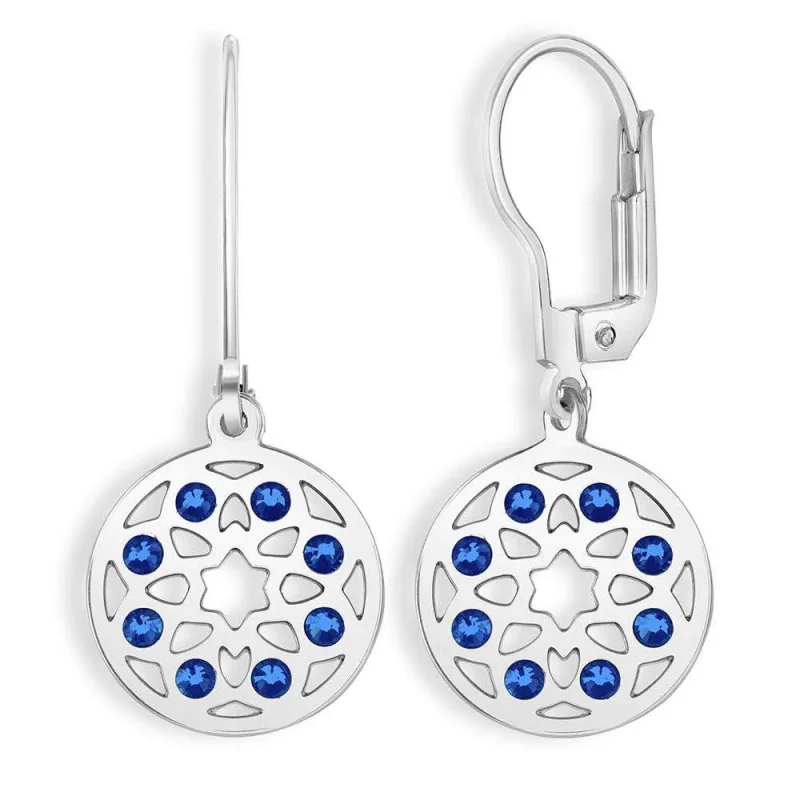 sapphire star of david mandala earrings