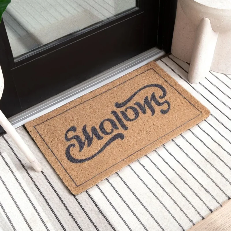 shalom ambigram mat unique home decor