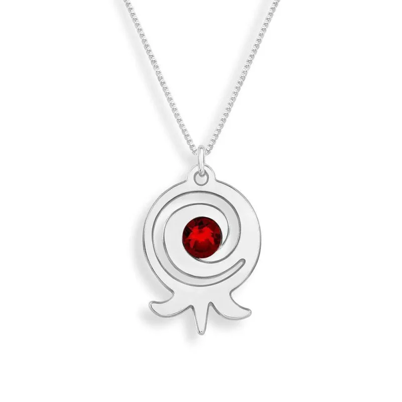 siam crystal spiral pomegranate necklace