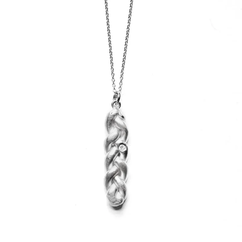 silver challah pendant necklace