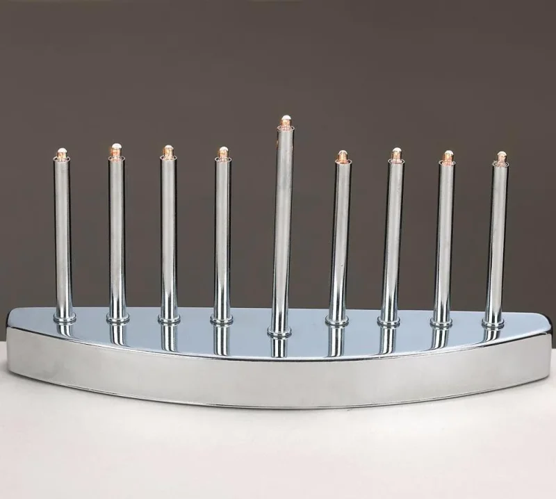 silver electric menorah easy returns