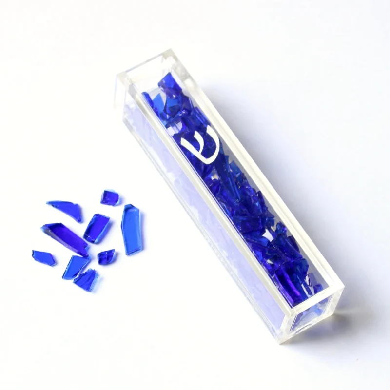 silver fill your own wedding shards mezuzah scaled