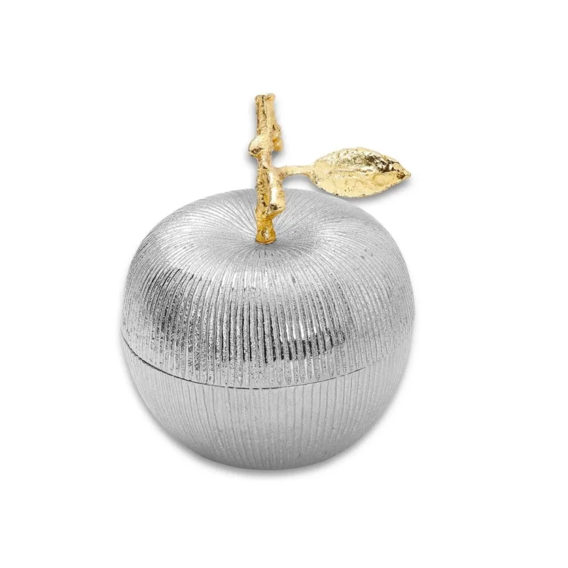 silver gold apple shaped jar small