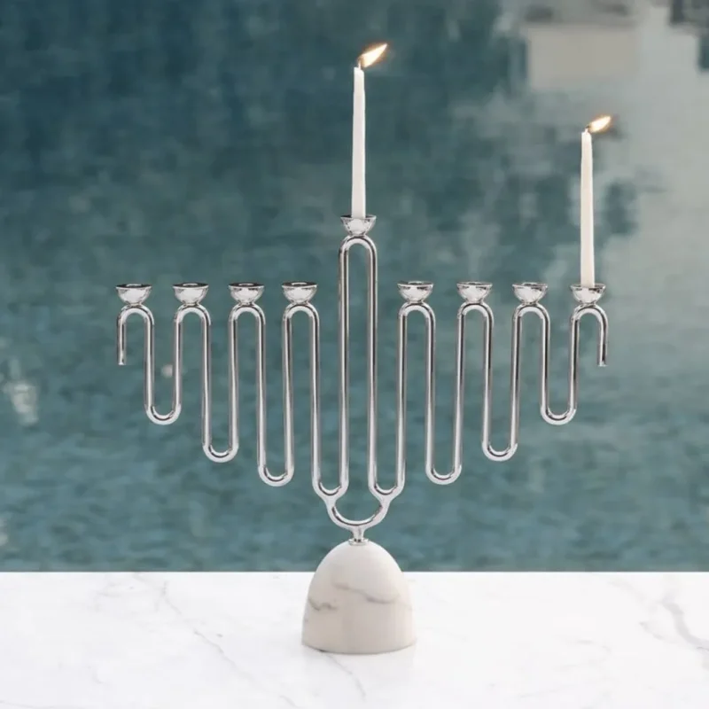 silver menorah by anna new york elegant coluna design