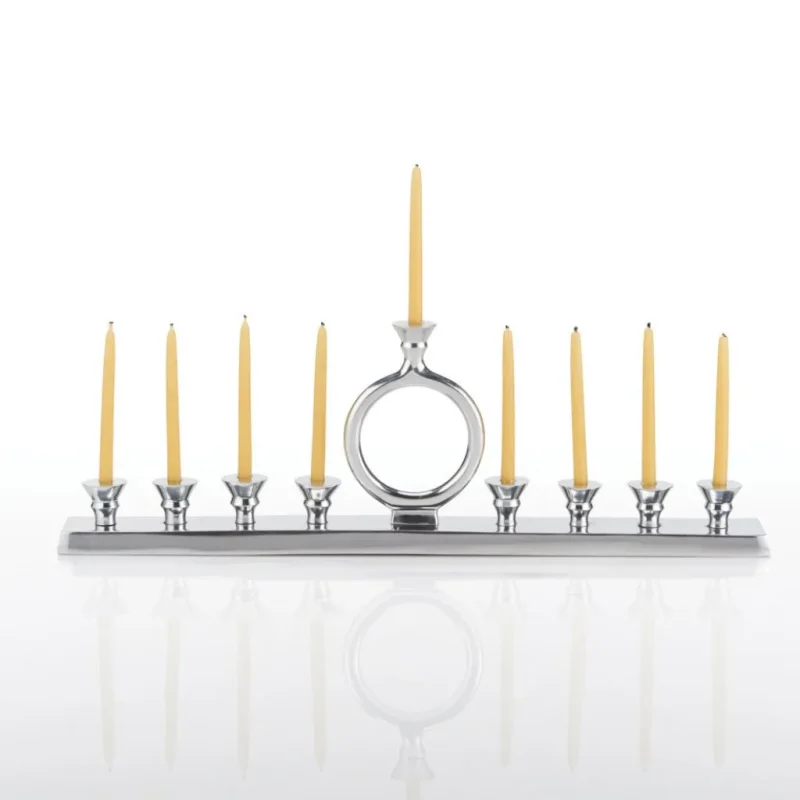 silver menorah candle set perfect for hanukkah