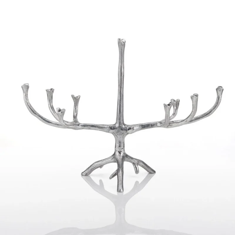 silver menorah with branch design elegant hanukkah decor