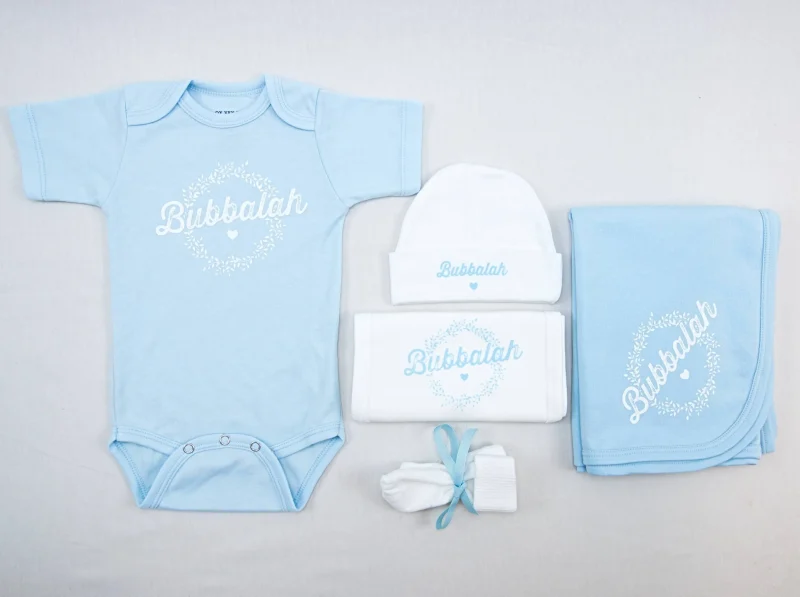 sky blue solid onesie set for infants scaled