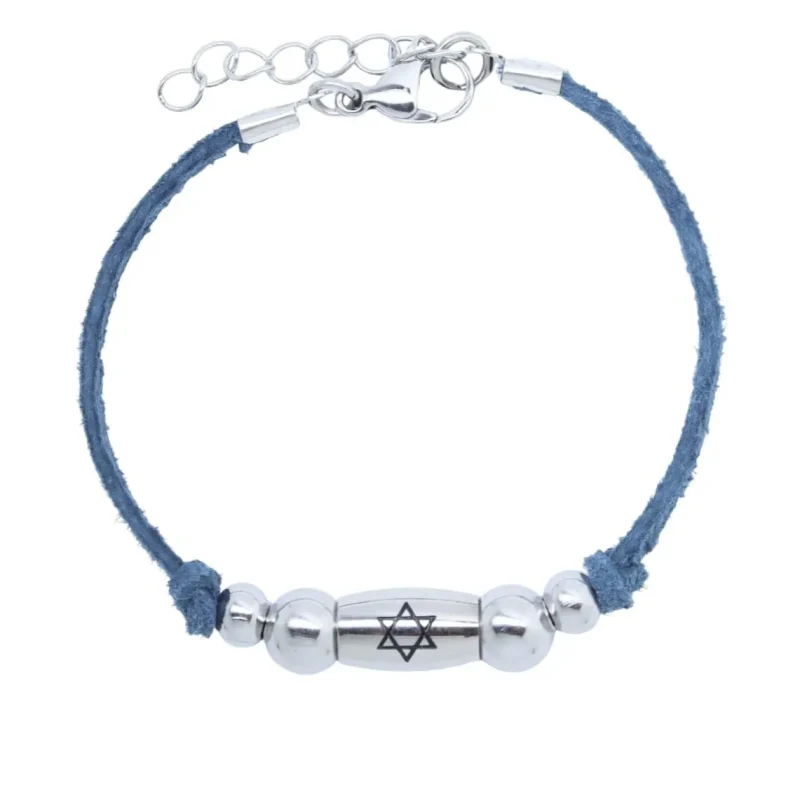 sleek boho star of david bracelet slate blue