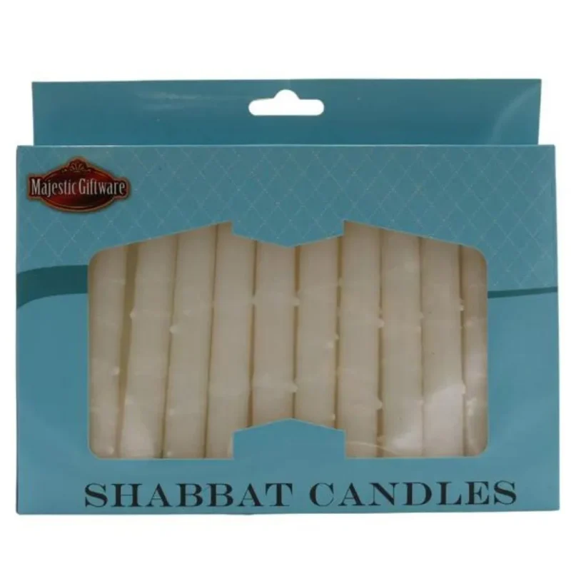 snow white shabbat candles 12 pack