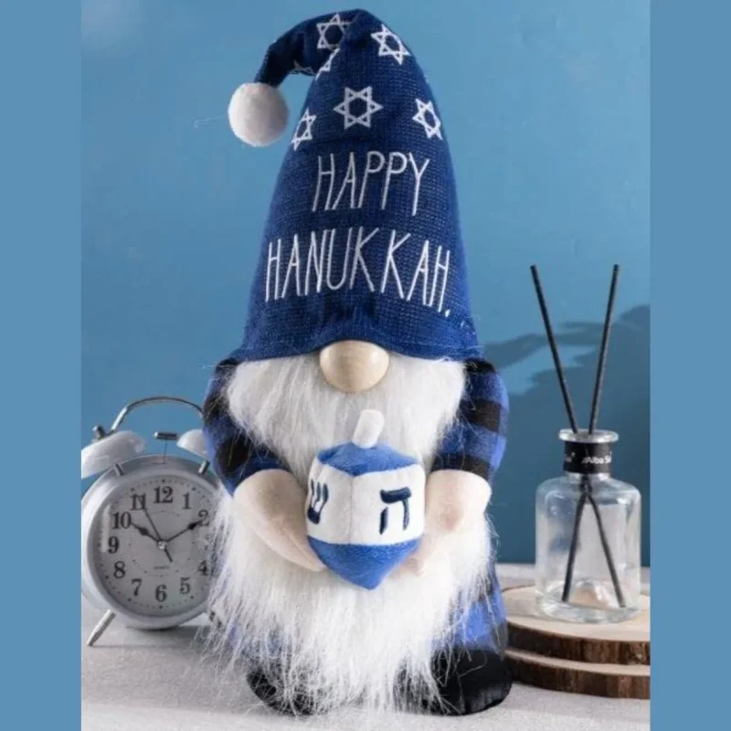 soft plush gnome with dreidel holiday gift