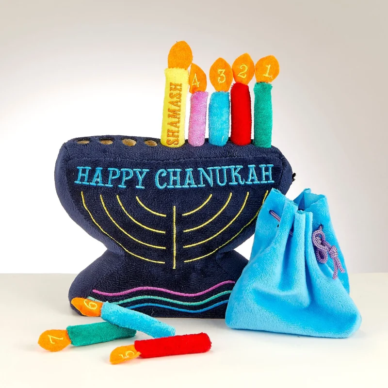 soft plush menorah for kids holiday fun