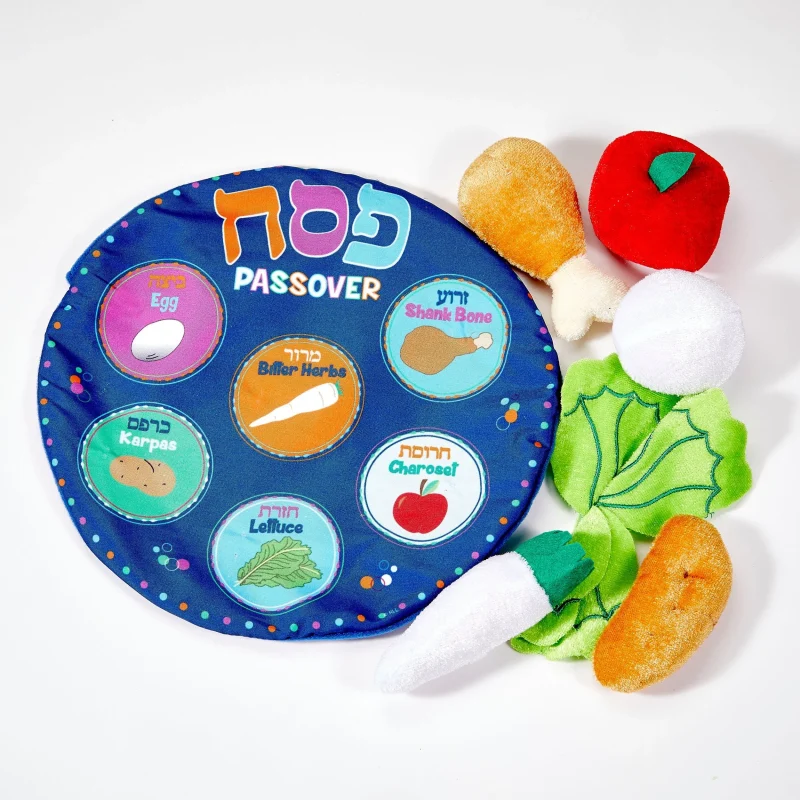 soft seder set for ages 3 in reusable pouch