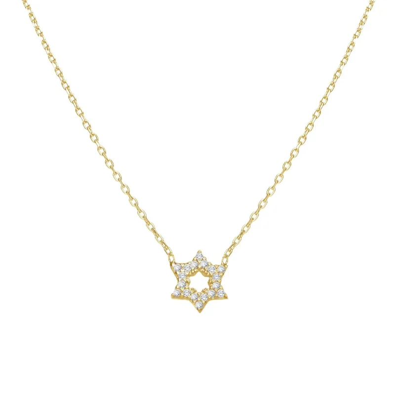 sparkle star of david necklace gold silver rose gold