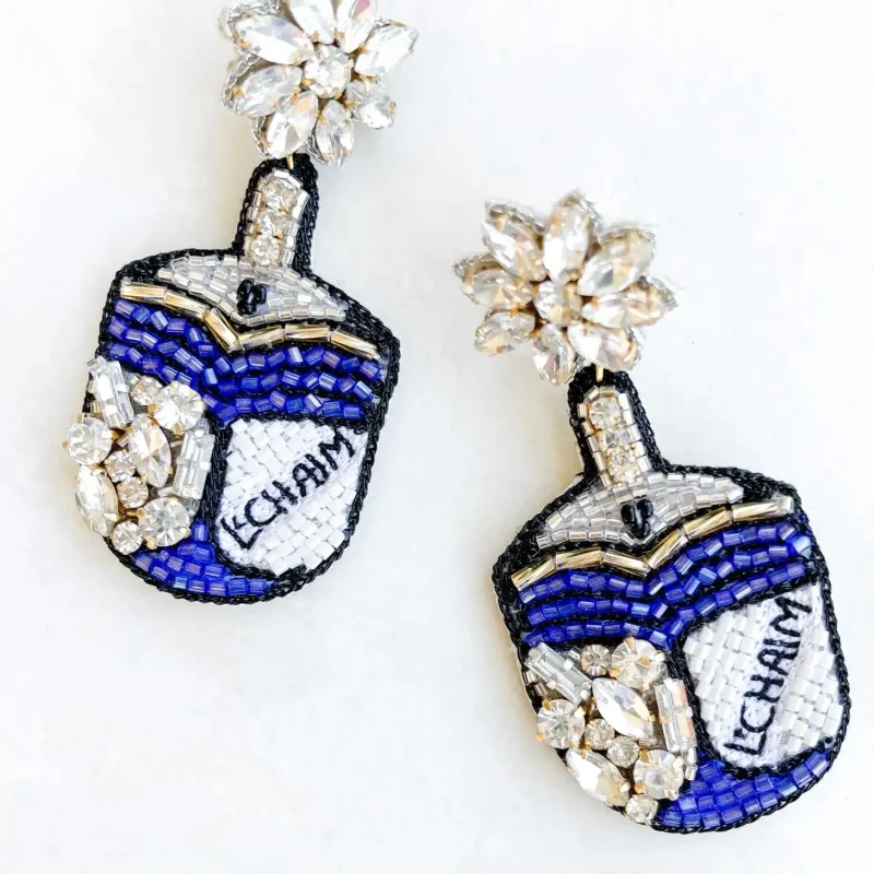 sparkly dreidel earrings for l chaim