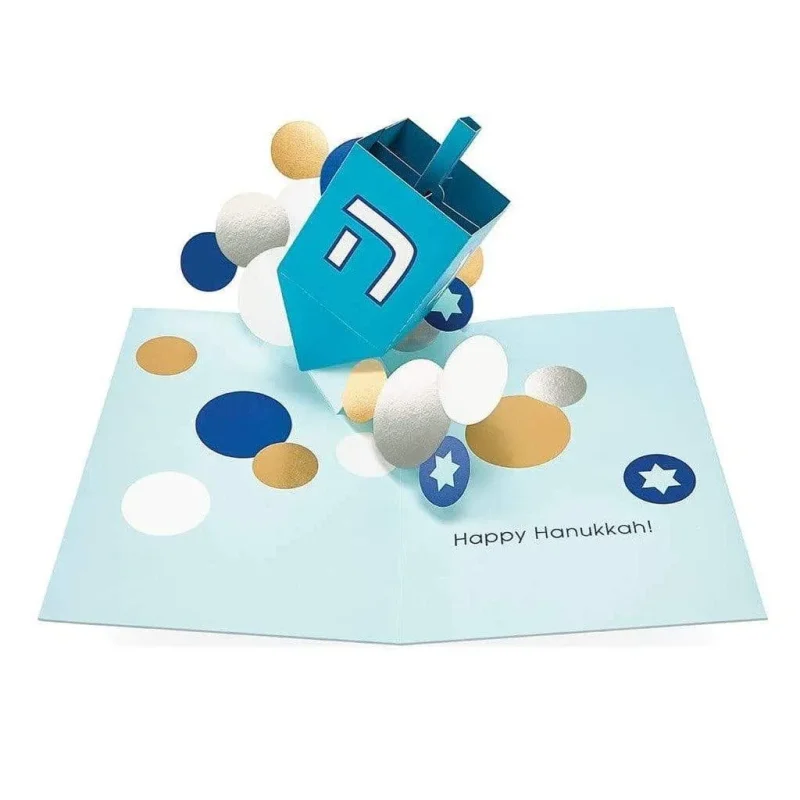 spinning dreidel hanukkah cards 8 pack