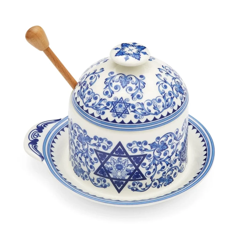 spode judaica honey pot drizzler elegant ceramic dispenser