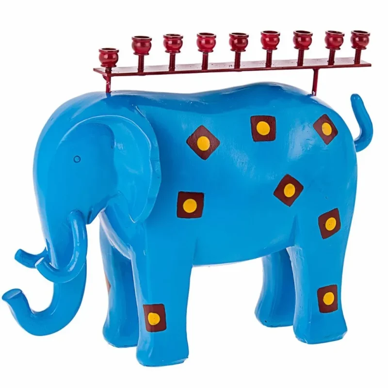 stainless steel elephant menorah elegant holiday decor