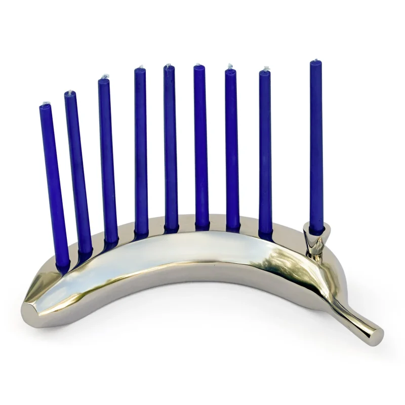 stainless steel or brass banana menorah perfect holiday gift