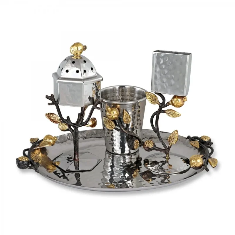 stainless steel pomegranate havdalah set by yair emanuel