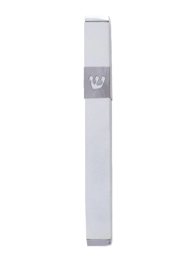 stainless steel white mezuzah by yair emanuel scaled