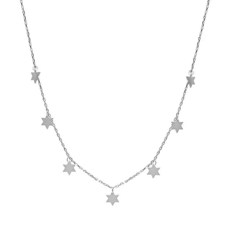 star of david dangle necklace silver or gold