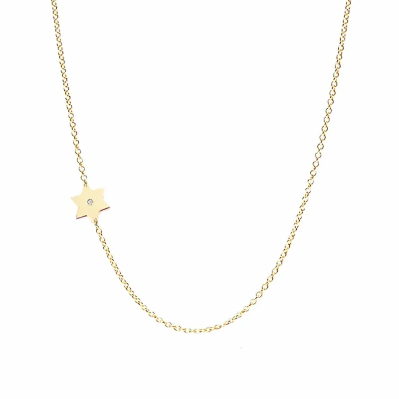 star of david diamond necklace gold plated or two tone