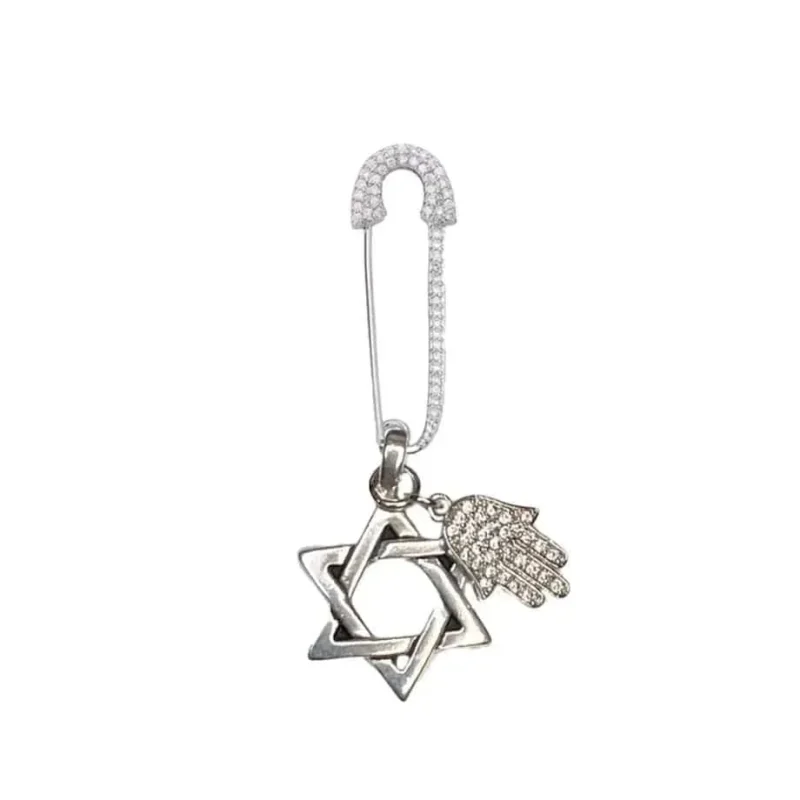 star of david hamsa pin high quality jewelry