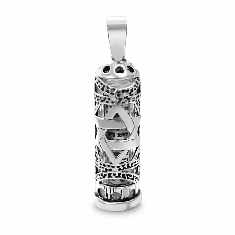 star of david mezuzah pendant necklace