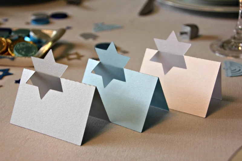 star of david place cards blue or silver set of 10 scaled