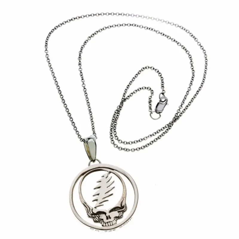 sterling silver grateful dead steal your face necklace