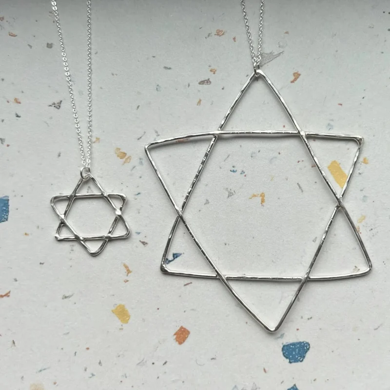 sterling silver handmade star of david pendant small or large