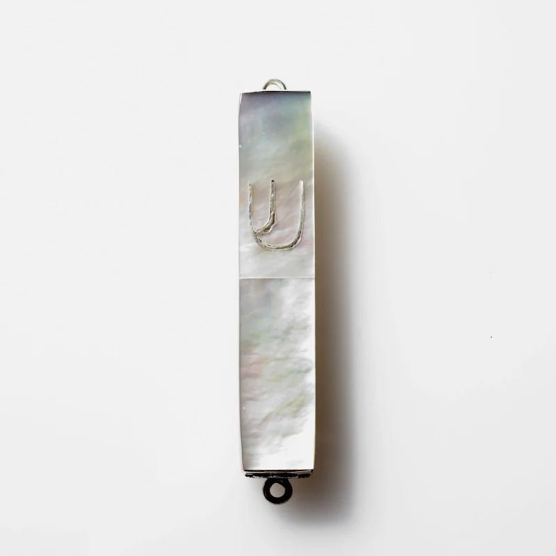 sterling silver mother of pearl mezuzah case