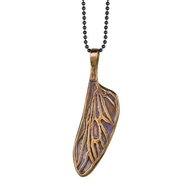 sterling silver or bronze wing and a prayer necklace by marla studio