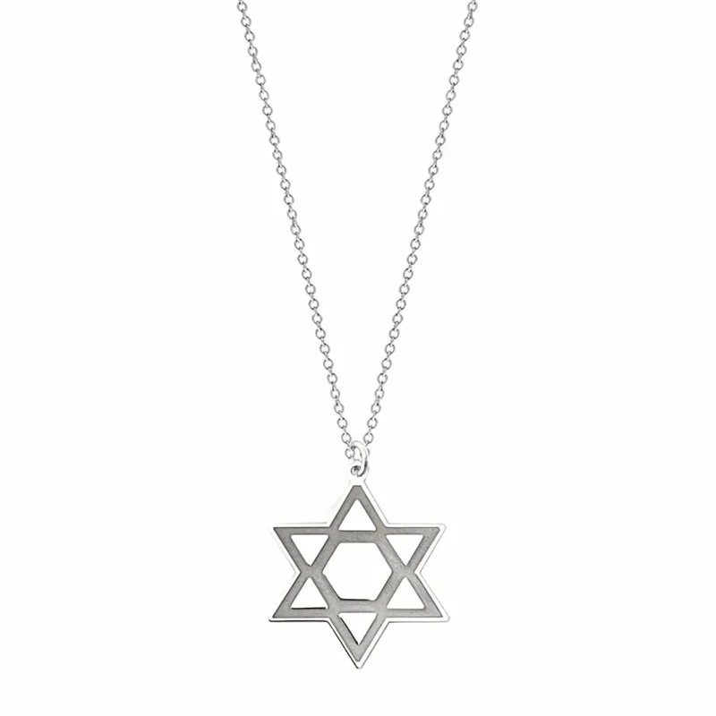 sterling silver or gold plated magen david necklace