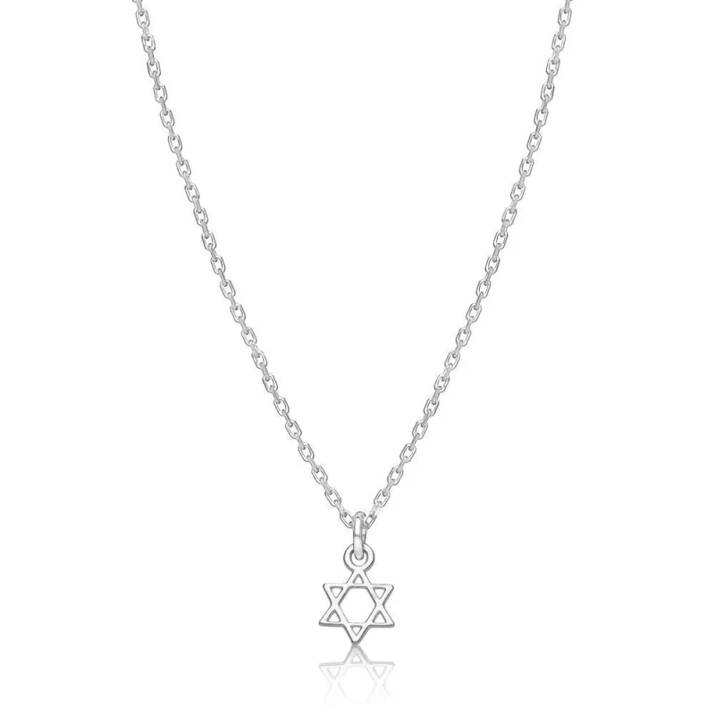 sterling silver or gold star of david necklace tiny elegant