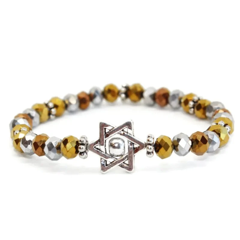 stretch star of david glass bracelet