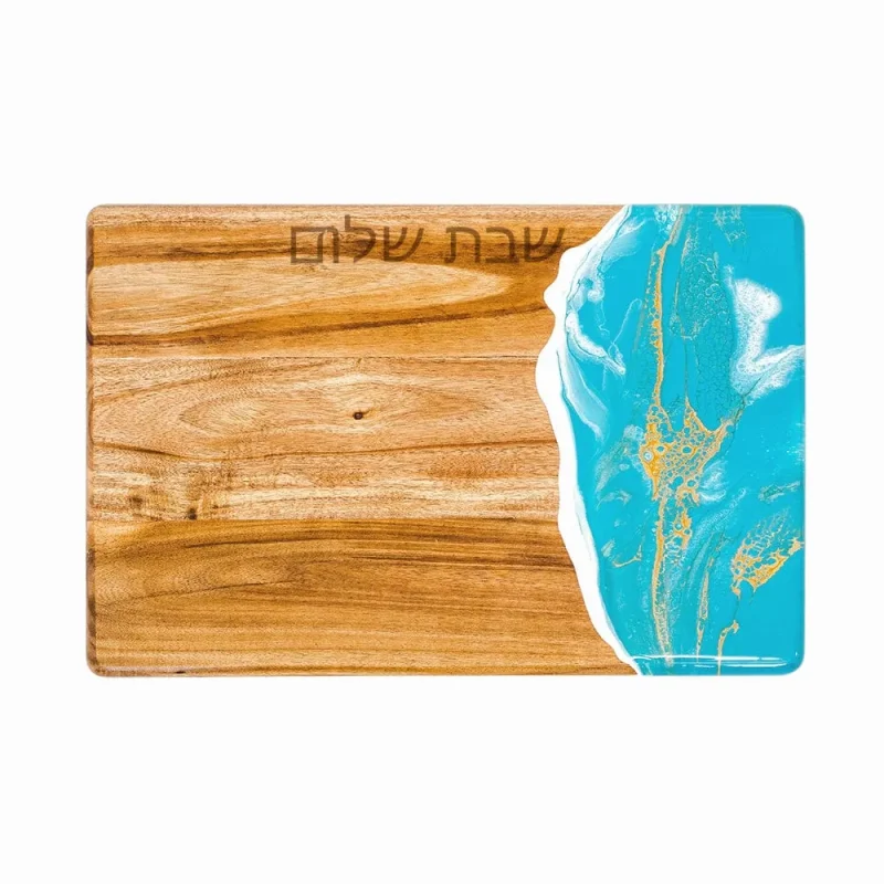 teal gold maple challah board canadian craftsmanship