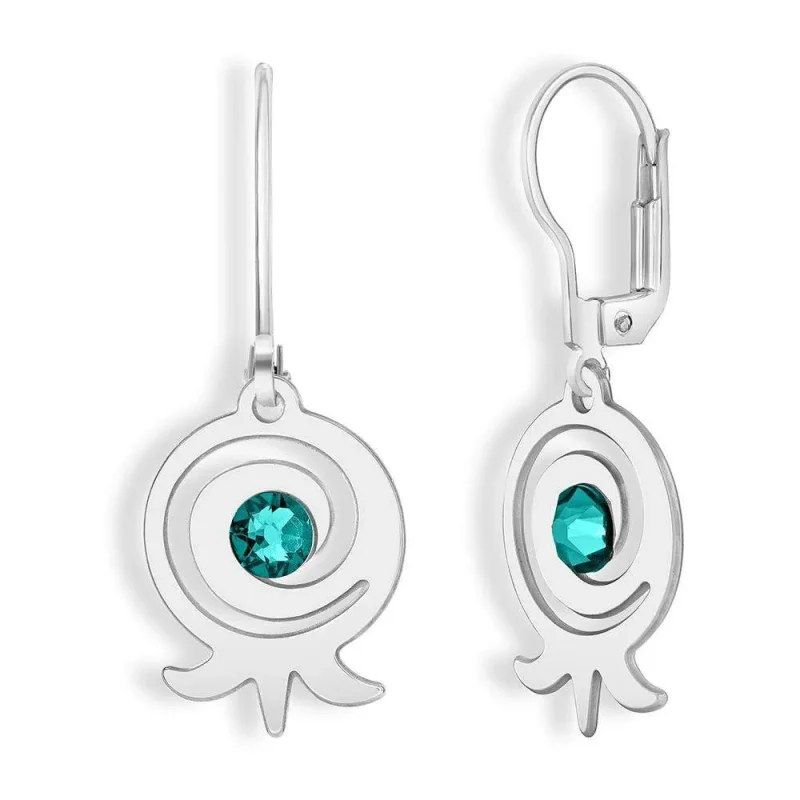 turquoise crystal pomegranate earrings