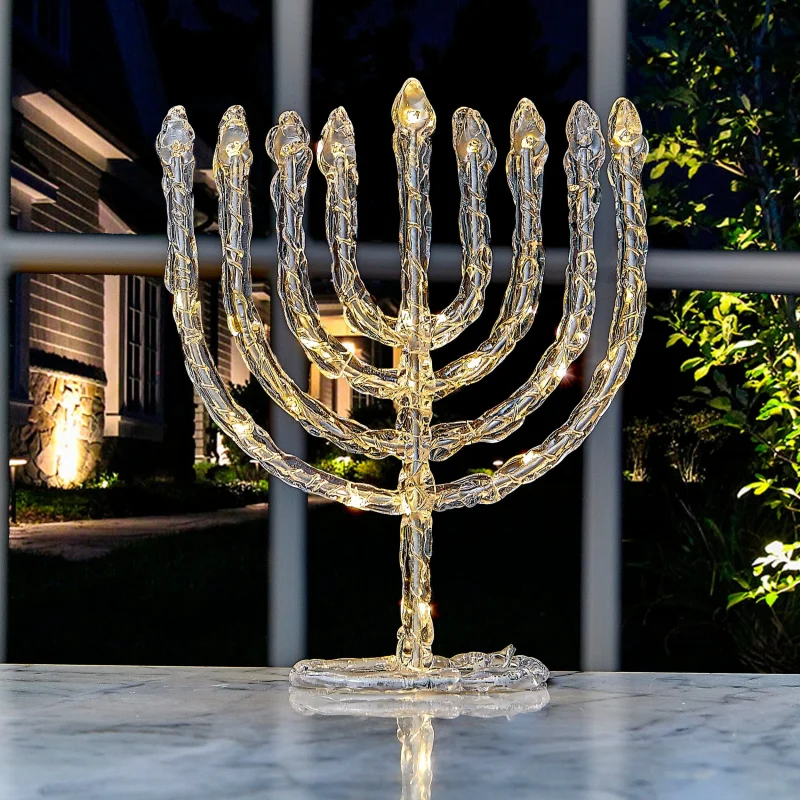 twinkling led menorah decoration